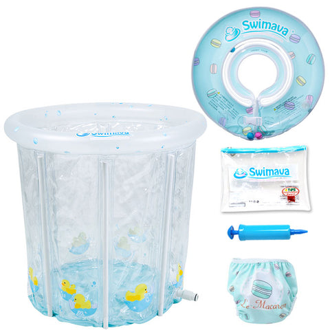 2022 New Design -Swimava P2 Baby Spa Pool + Ring + Diaper Combo Set